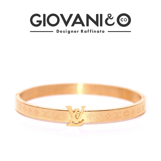 LV Monogram Luxe Bangle - 18k Gold Plated