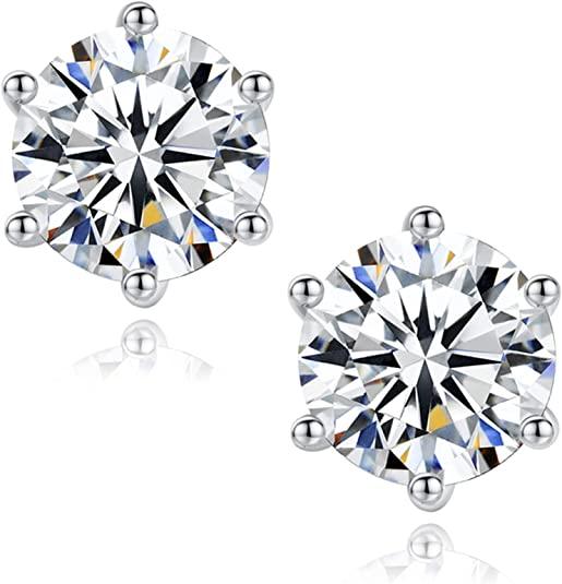 RSE-101 Original Moissanite Stud Earrings In Pure 925 Silver